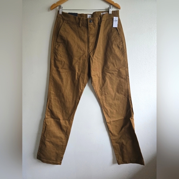 NWT, GAP, GapFlex Essential Khakis in Straight Fit, Palomino Brown, 32×32 - Picture 2 of 5